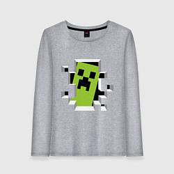 Лонгслив хлопковый женский Crash Minecraft, цвет: меланж
