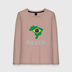 Лонгслив хлопковый женский Brazil Country, цвет: пыльно-розовый