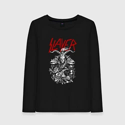 Лонгслив хлопковый женский Slayer: Devil Goat, цвет: черный