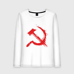 Лонгслив хлопковый женский Cерп и молот, цвет: белый