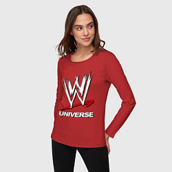 Лонгслив хлопковый женский WWE universe, цвет: красный — фото 2