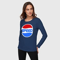 Лонгслив хлопковый женский Pepsi Speed, цвет: тёмно-синий — фото 2