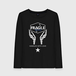 Лонгслив хлопковый женский Fragile Express, цвет: черный
