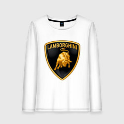 Лонгслив хлопковый женский Lamborghini logo, цвет: белый
