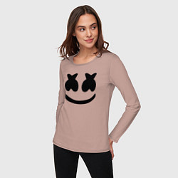 Лонгслив хлопковый женский Marshmello, цвет: пыльно-розовый — фото 2