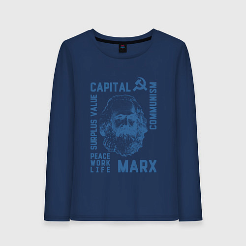 Женский лонгслив Marx: Capital / Тёмно-синий – фото 1