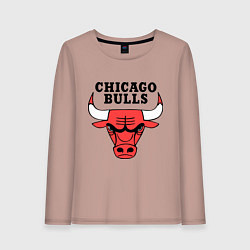 Лонгслив хлопковый женский Chicago Bulls, цвет: пыльно-розовый