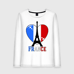 Лонгслив хлопковый женский France Love, цвет: белый