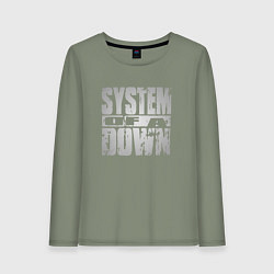 Лонгслив хлопковый женский System of a Down, цвет: авокадо