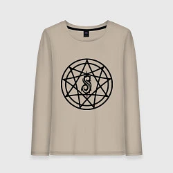 Лонгслив хлопковый женский Slipknot Pentagram, цвет: миндальный