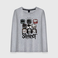 Лонгслив хлопковый женский Slipknot Masks, цвет: меланж