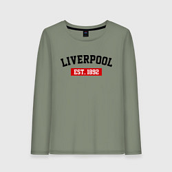 Лонгслив хлопковый женский FC Liverpool Est. 1892, цвет: авокадо