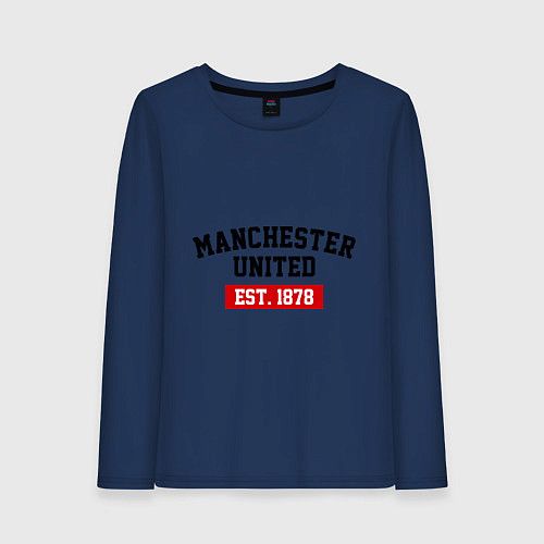 Женский лонгслив FC Manchester United Est. 1878 / Тёмно-синий – фото 1