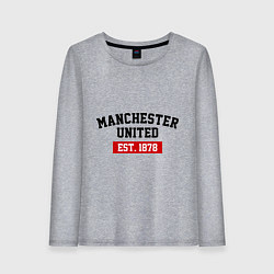 Лонгслив хлопковый женский FC Manchester United Est. 1878, цвет: меланж