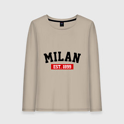 Лонгслив хлопковый женский FC Milan Est. 1899, цвет: миндальный