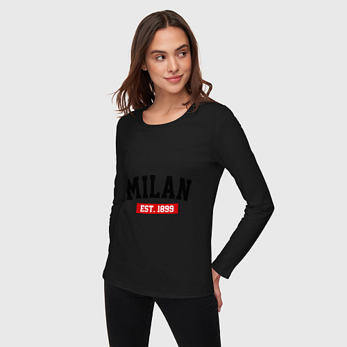 Женский лонгслив FC Milan Est. 1899 / Черный – фото 3
