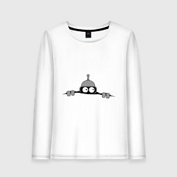 Лонгслив хлопковый женский Бэндер подглядывает, цвет: белый