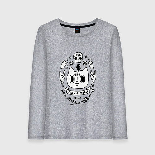Женский лонгслив Cats Metal / Меланж – фото 1