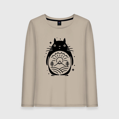 Женский лонгслив Мой сосед Тоторо / Миндальный – фото 1