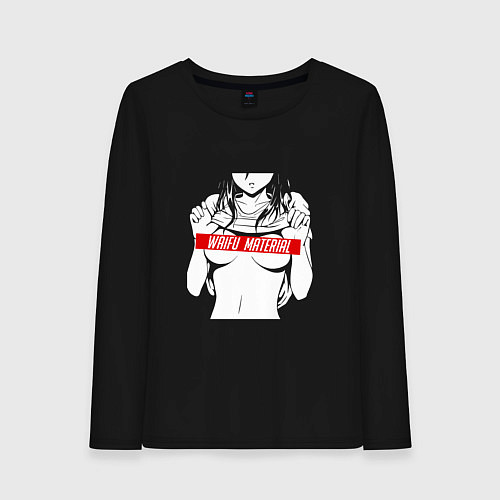 Женский лонгслив WAIFU MATERIAL / Черный – фото 1
