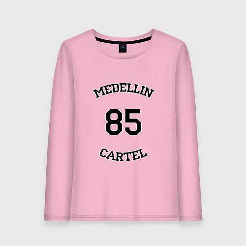 Женский лонгслив Medellin Cartel 85 / Светло-розовый – фото 1