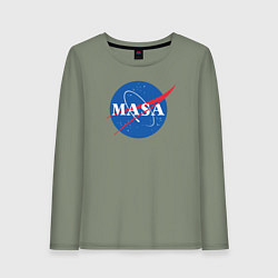 Лонгслив хлопковый женский NASA: Masa, цвет: авокадо