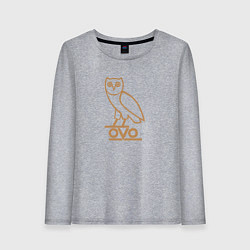 Лонгслив хлопковый женский OVO Owl, цвет: меланж