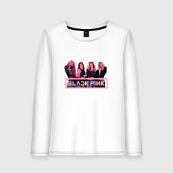 Лонгслив хлопковый женский Black Pink Band, цвет: белый
