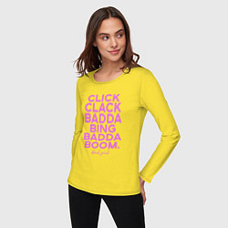 Лонгслив хлопковый женский Click Clack Black Pink, цвет: желтый — фото 2