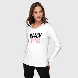 Лонгслив хлопковый женский Black Pink Graffiti, цвет: белый — фото 2