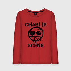 Лонгслив хлопковый женский HU: Charlie Scene, цвет: красный