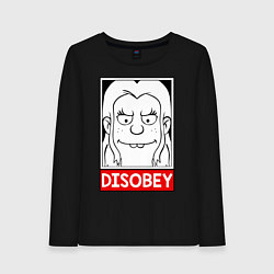 Лонгслив хлопковый женский Disenchantment Disobey, цвет: черный