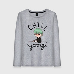 Лонгслив хлопковый женский Chill Yoongi, цвет: меланж