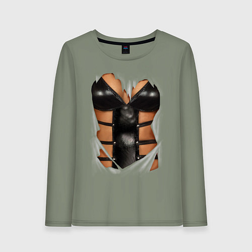 Женский лонгслив Leather underwear / Авокадо – фото 1