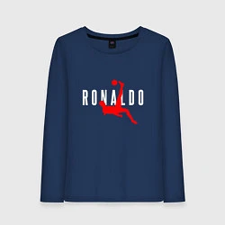 Лонгслив хлопковый женский Ronaldo Trick, цвет: тёмно-синий
