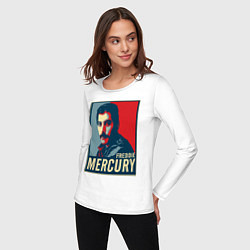 Лонгслив хлопковый женский Freddie Mercury, цвет: белый — фото 2