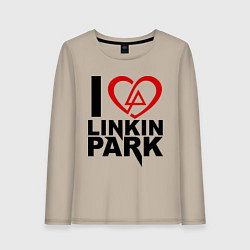 Лонгслив хлопковый женский I love Linkin Park, цвет: миндальный