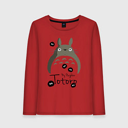 Лонгслив хлопковый женский My Neighbor Totoro, цвет: красный