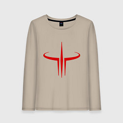 Лонгслив хлопковый женский Quake logo, цвет: миндальный