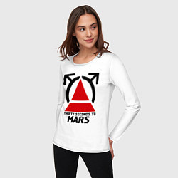 Лонгслив хлопковый женский Thirty Seconds To Mars, цвет: белый — фото 2