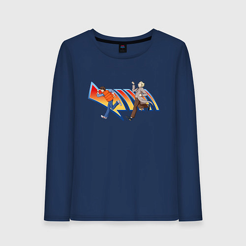 Женский лонгслив Док и Марти / Тёмно-синий – фото 1