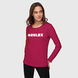 Лонгслив хлопковый женский Roblox Logo, цвет: маджента — фото 2