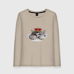 Лонгслив хлопковый женский Pretty kitten, цвет: миндальный