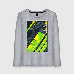 Лонгслив хлопковый женский Чужой alien, цвет: меланж