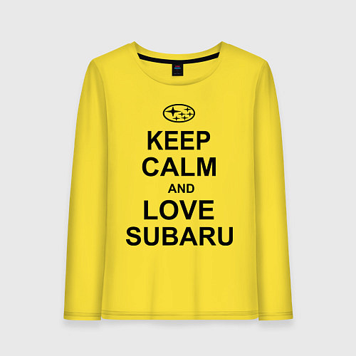Женский лонгслив Keep Calm & Love Subaru / Желтый – фото 1