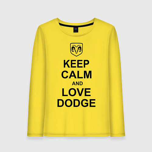 Женский лонгслив Keep Calm & Love Dodge / Желтый – фото 1