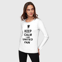 Лонгслив хлопковый женский Keep Calm & United fan, цвет: белый — фото 2