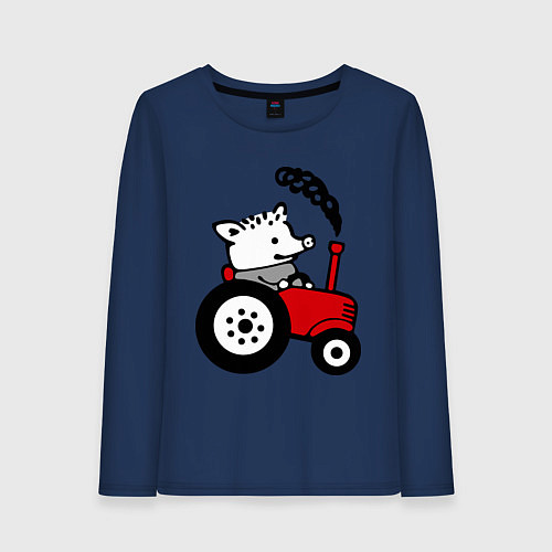 Женский лонгслив Поросенок Петр / Тёмно-синий – фото 1