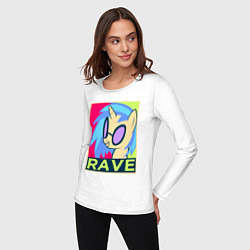 Лонгслив хлопковый женский DJ Pon-3 RAVE, цвет: белый — фото 2