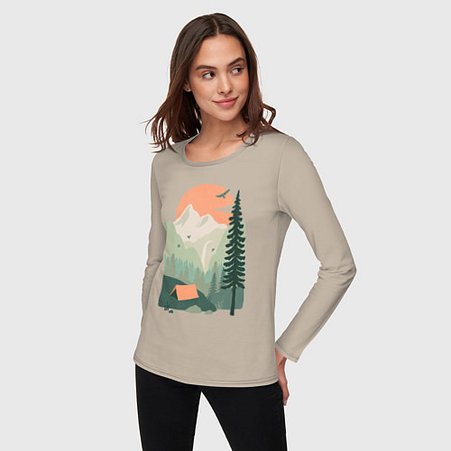 Женский лонгслив Wood Adventure / Миндальный – фото 3